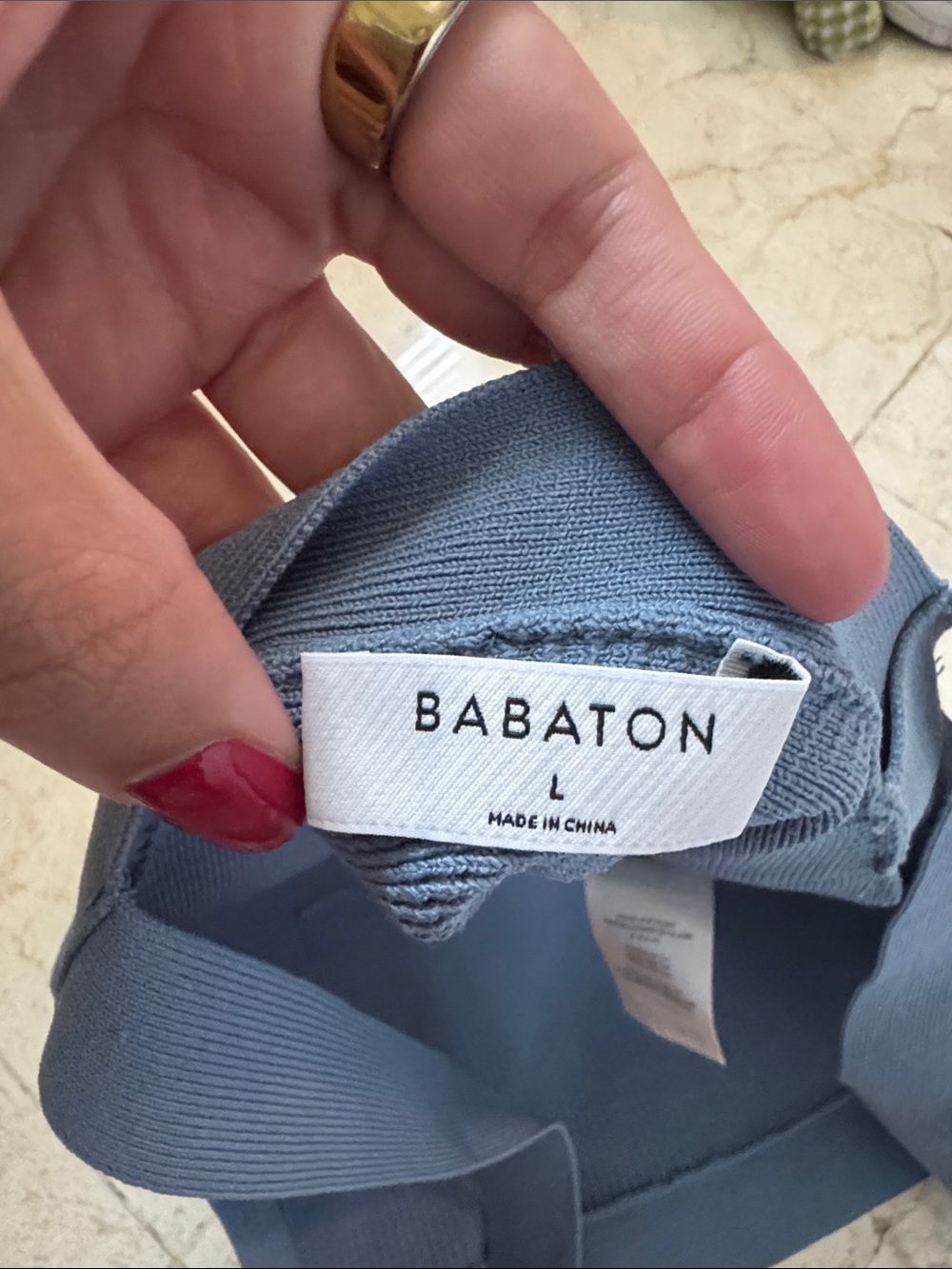 Aritzia Ribbed Crop Top in Slate Blue - Picture 3 of 3